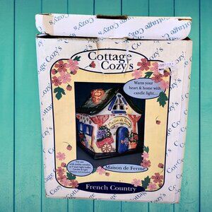 Ceramic Cottage Cozy's Tea House Candle Holde French Country Maison de Ferme NEW